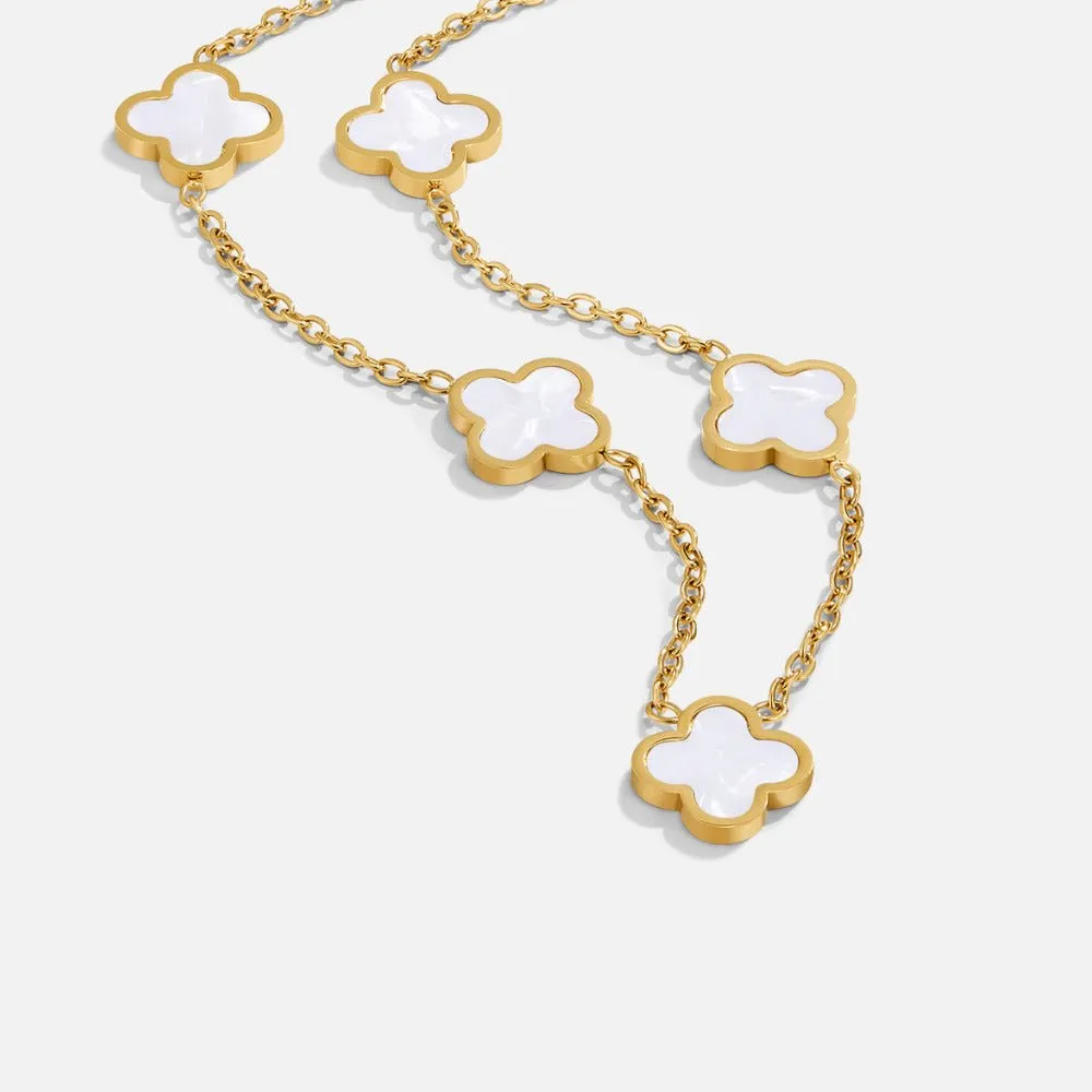 Adjustable Cluster Clover Necklace