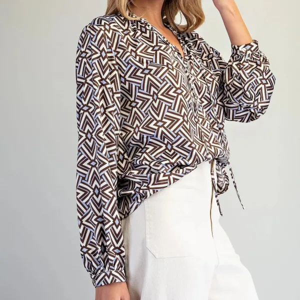 Geometric Print Blouse