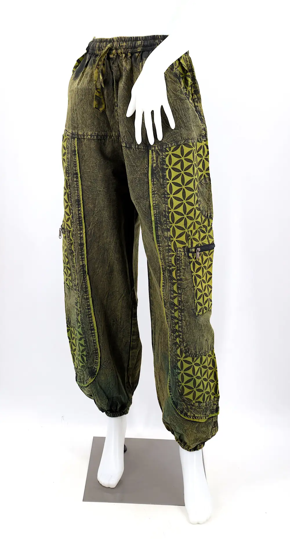 Women's Easy Fit Harem Patchwork Drawstring Pants