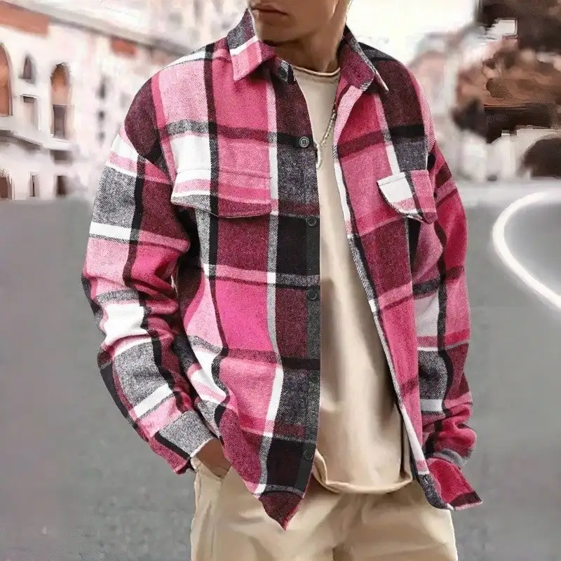 Classic Vintage Flannel Plaid Long Sleeve Shirt