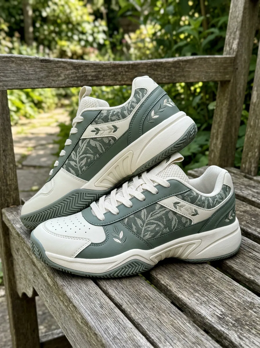 Women's Botanical Nature Lover Green Leaf Printed Sneakers