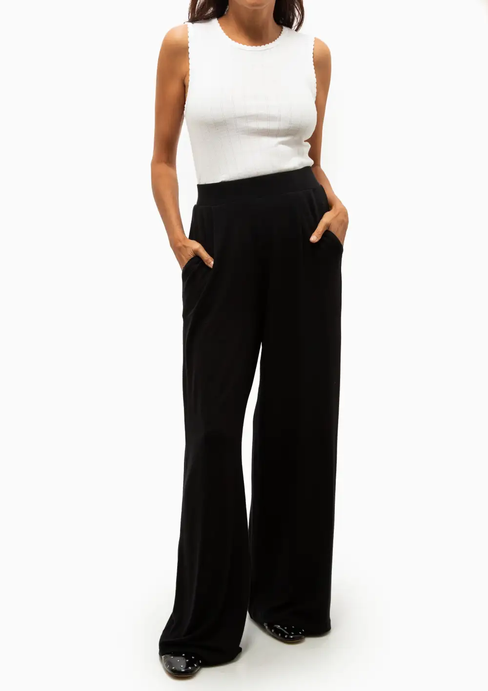 Pointelle Sleeveless Crew Top