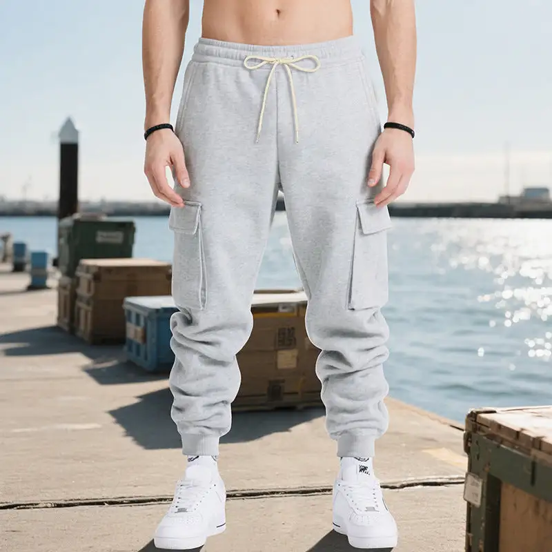 Men's Technical Cargo Pockets Waistband Cargo Pants
