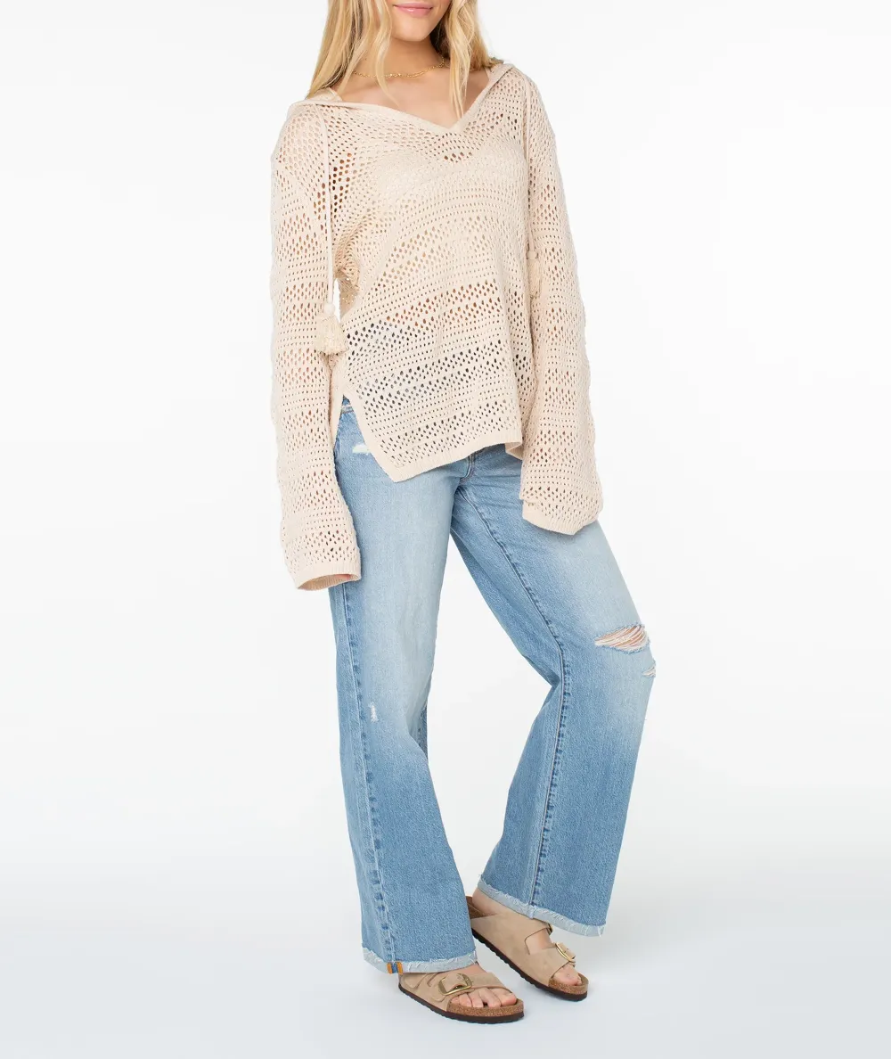 Knitted Sweater With Split Hem