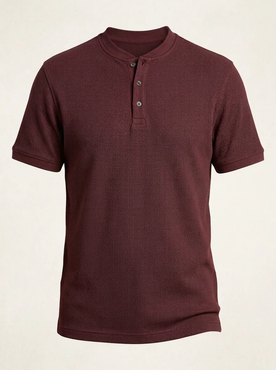 Refined Utility Men's Short-Sleeve Henley Shirt
