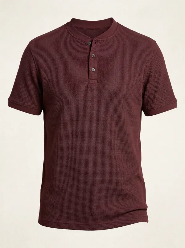 Refined Utility Men's Short-Sleeve Henley Shirt