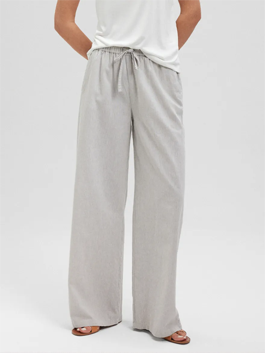 Cotton Straight Leg Pants