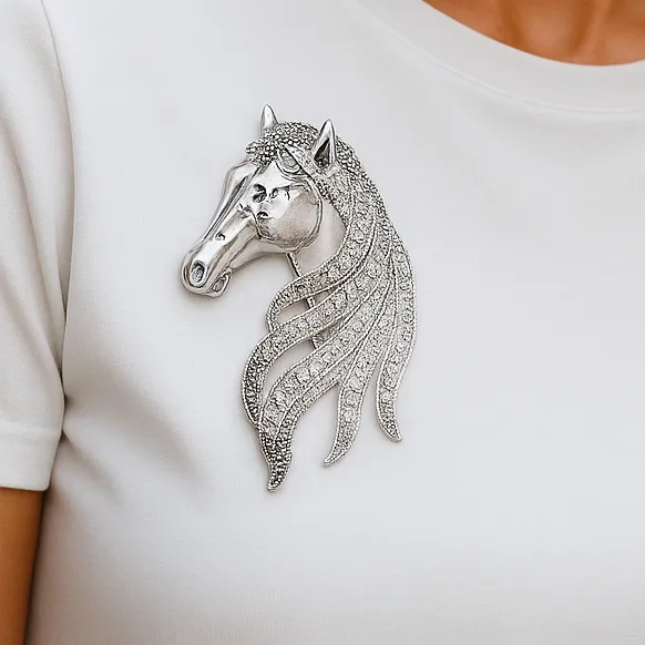 Horse Head Lapel Brooch
