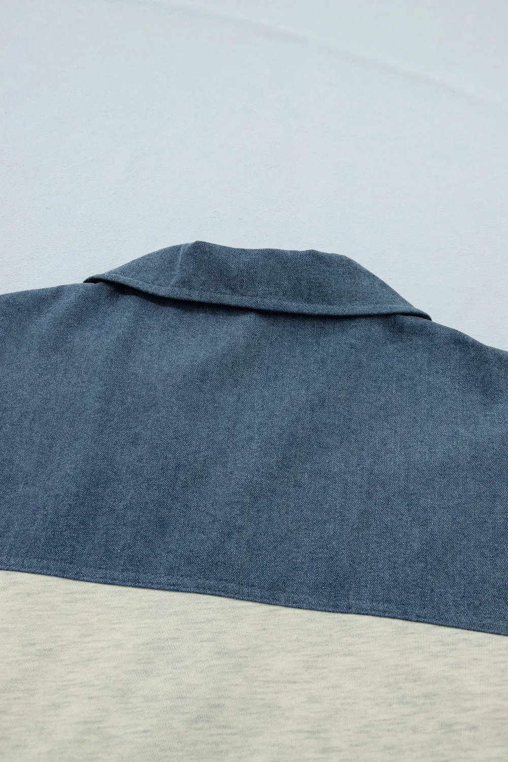 Light Grey Half Buttons Collared Top