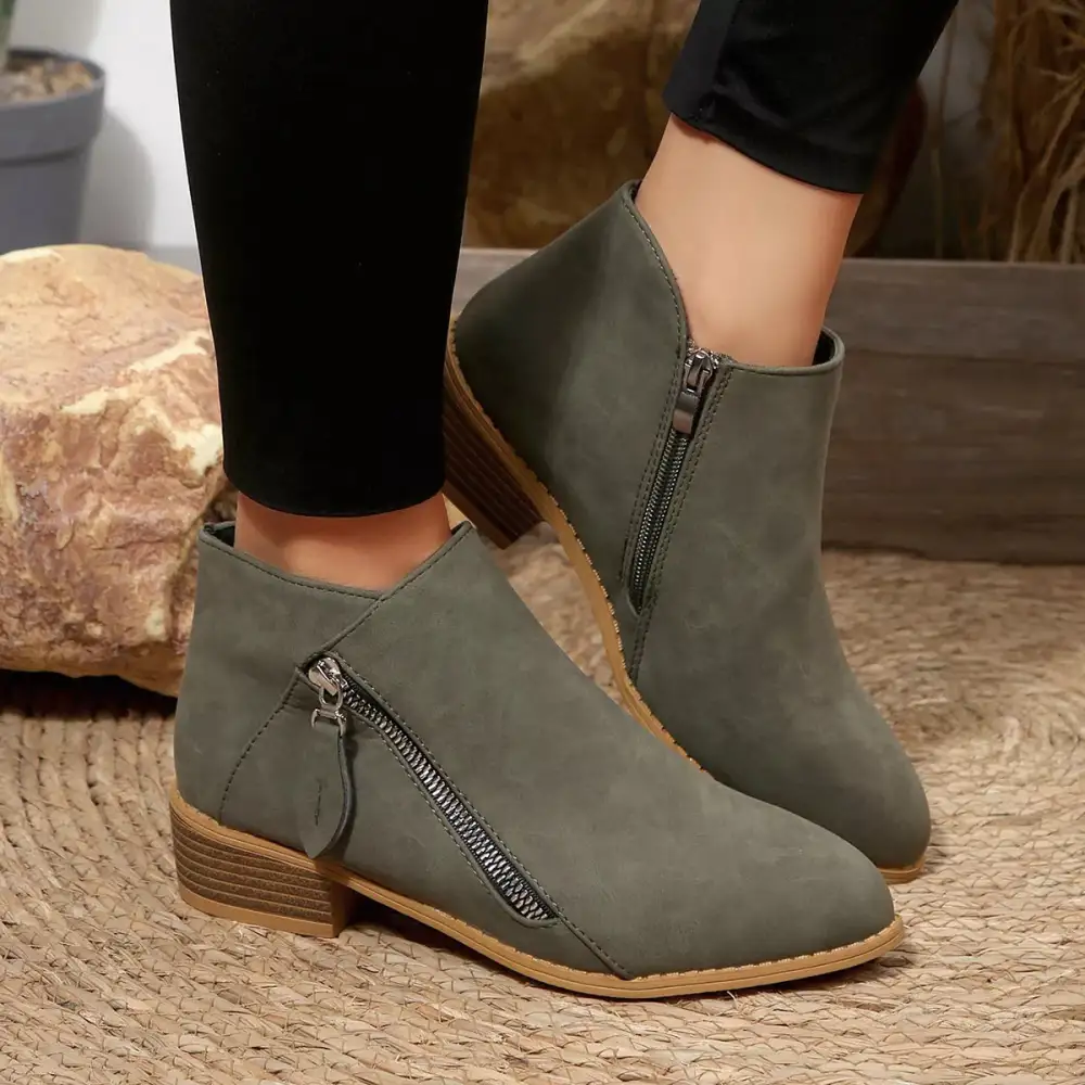 Block Heel Ankle Boots