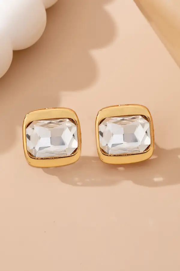 Crystal Cushion Cut Stud arrings