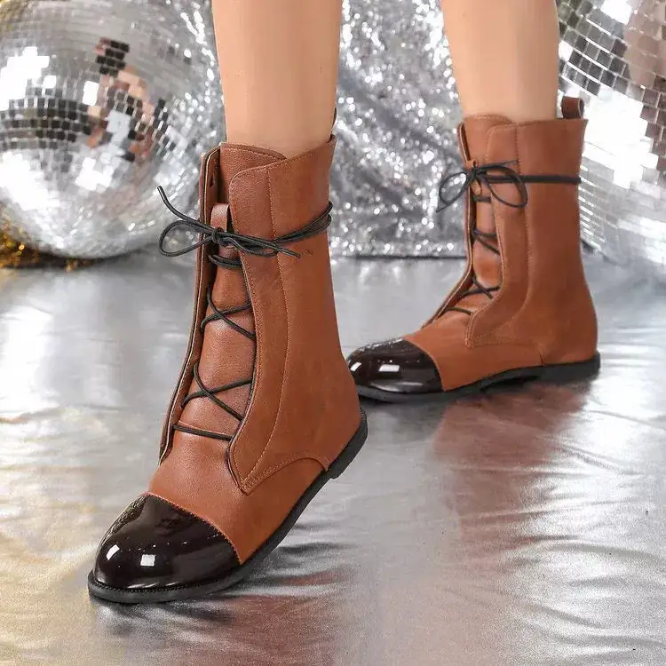 Lace-Up Leather Boots