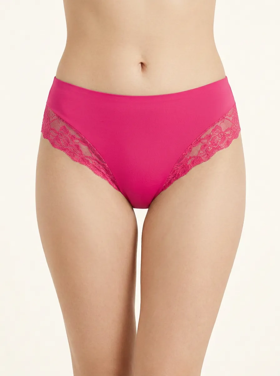 Floral-Lace Lace-Trimmed Briefs