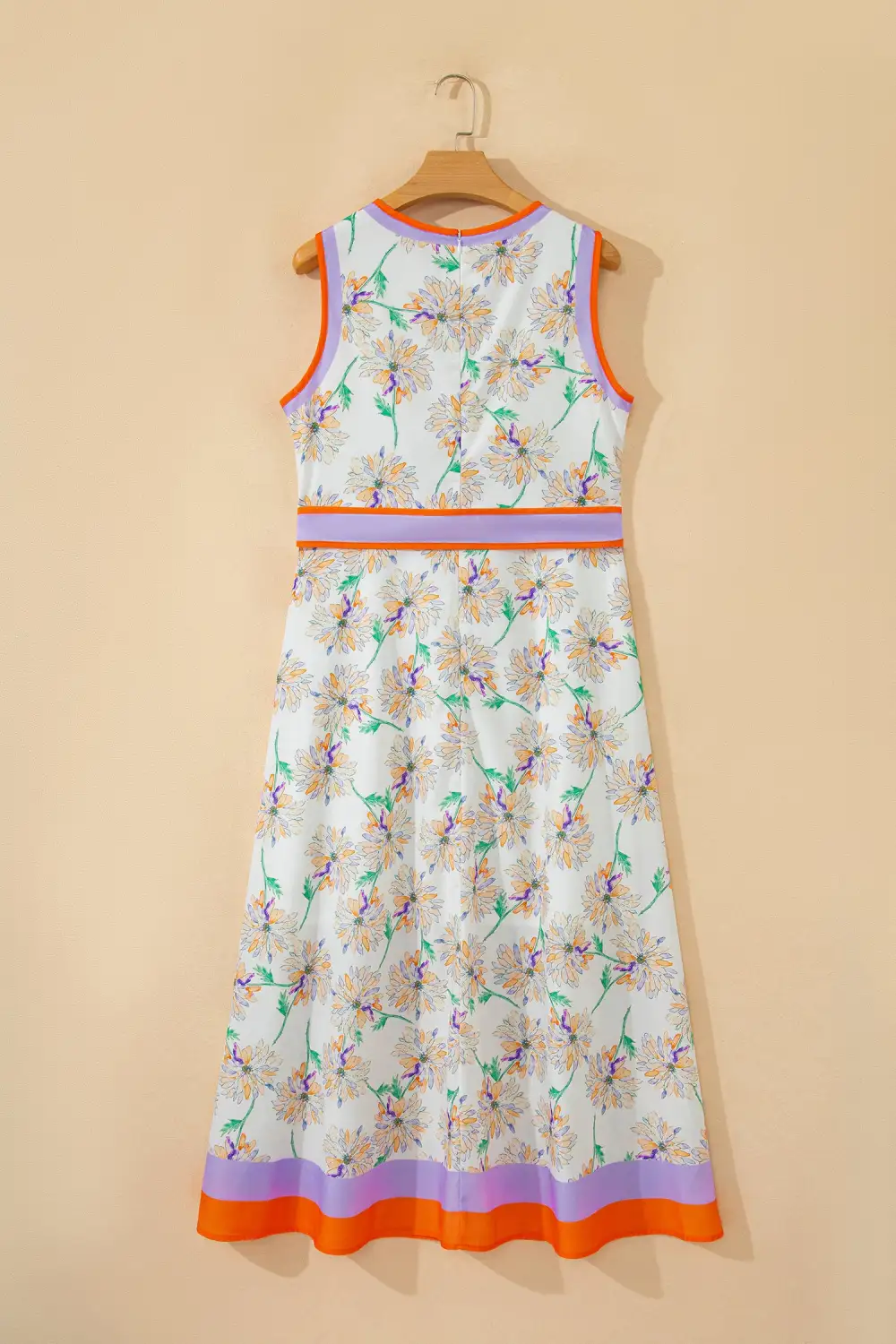 Floral Patchwork Tie Waist Maxi Dress