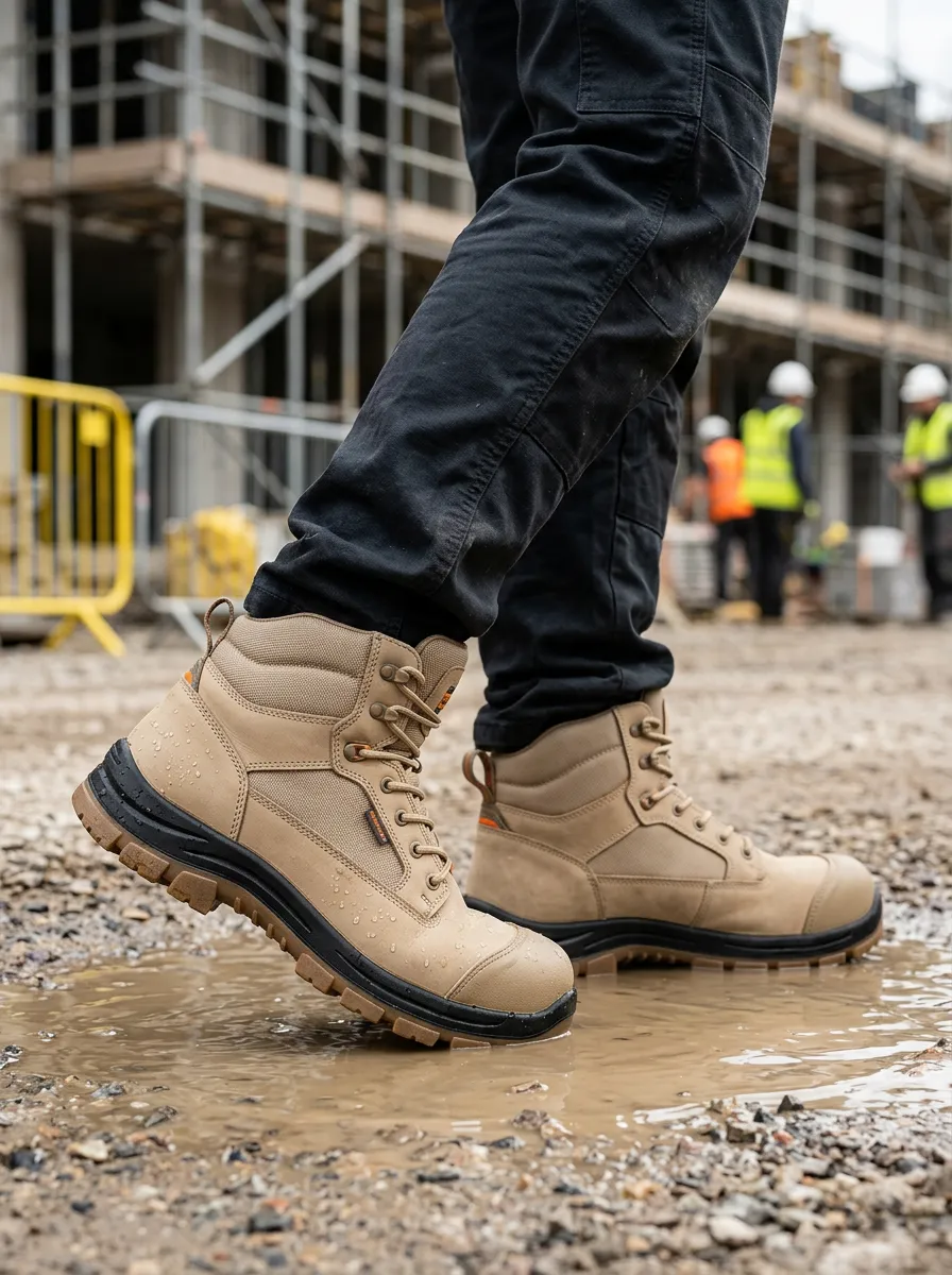 Heavy-Duty-Look Workwear Men's Waterproof Work Boots