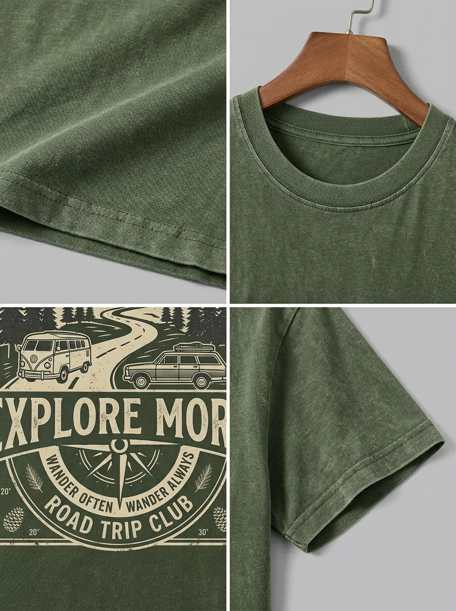 Unisex Road Trip Adventure Mountain Van Printed T-shirt