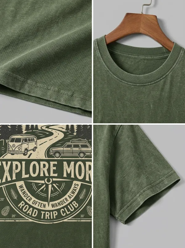 Unisex Road Trip Adventure Mountain Van Printed T-shirt