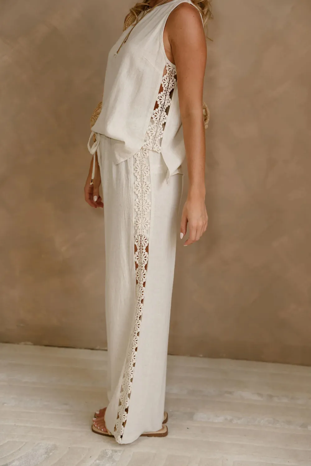 Side Lace Drawstring Pants