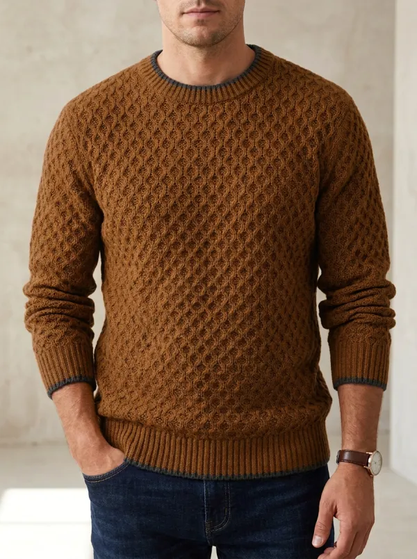 Men’s Ribbed Diamond-Knit Sweater