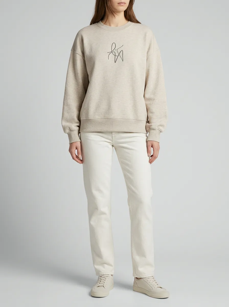 Women's Minimalist Abstract Line Art Printed Sweatshirt