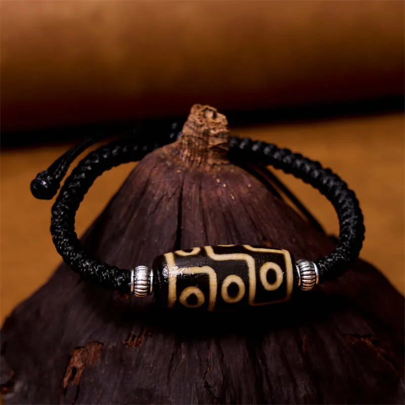 Eye Dzi Bead Eyed Dzi Bead Rope Bracelet