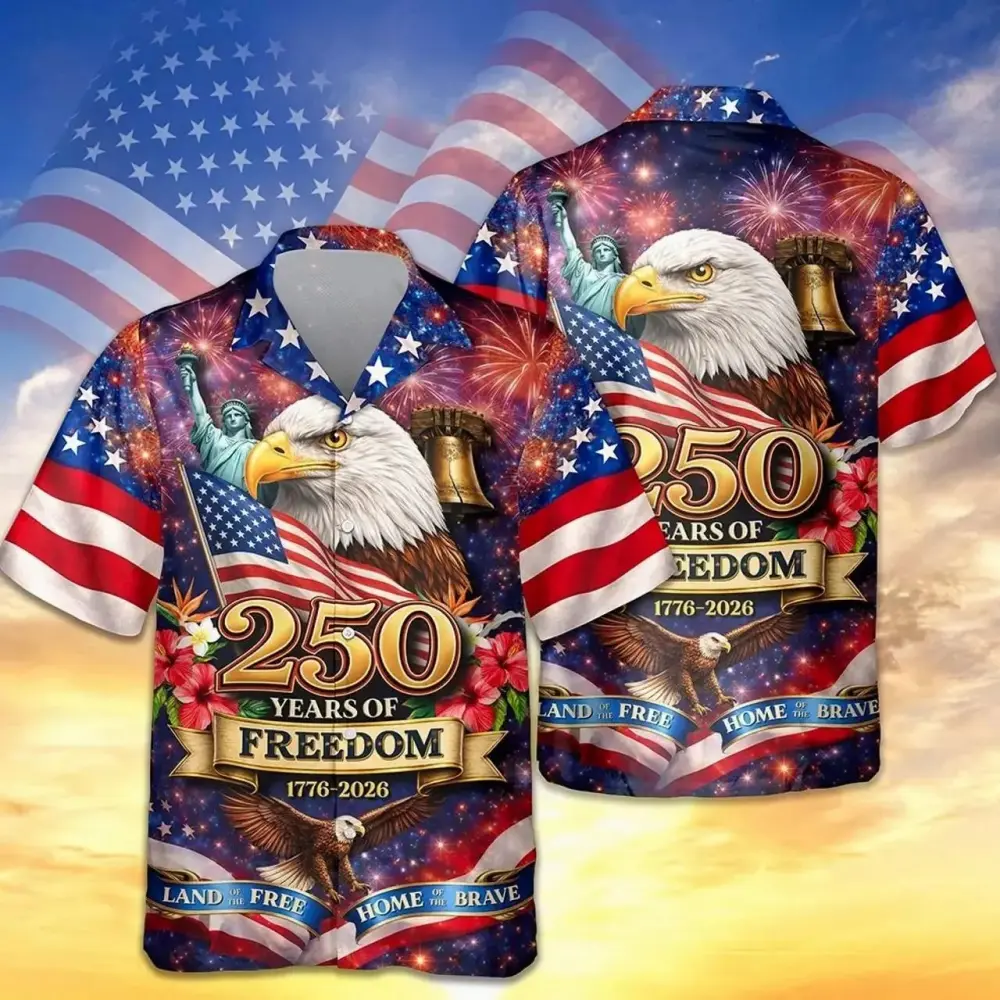 Men's Retro Hawaii Shirt Mixed Bundle 250 Years of Freedom 250th Anniversary Patriotic Shirt