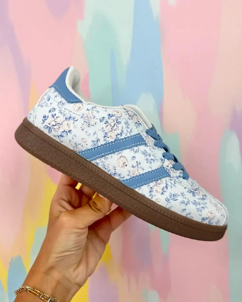 Lace Up Floral Casual Sneakers