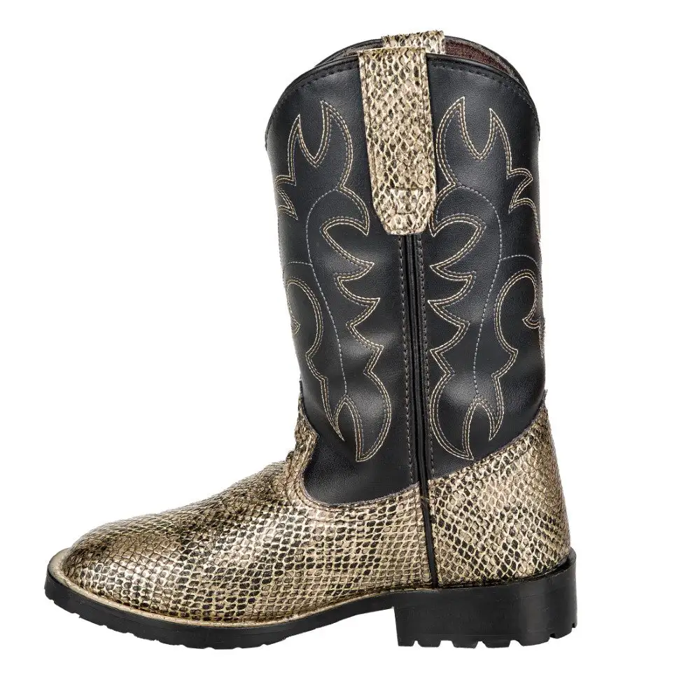 Traditional Men's Denim Boots With Panel