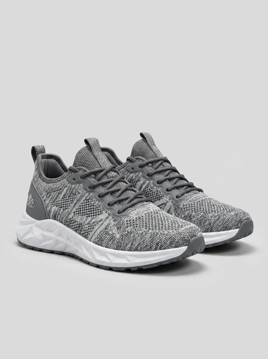 Unisex Grey Geometric Pattern