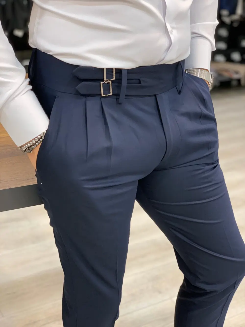 Tailored Slim Fit Pleated Tailored Trousers