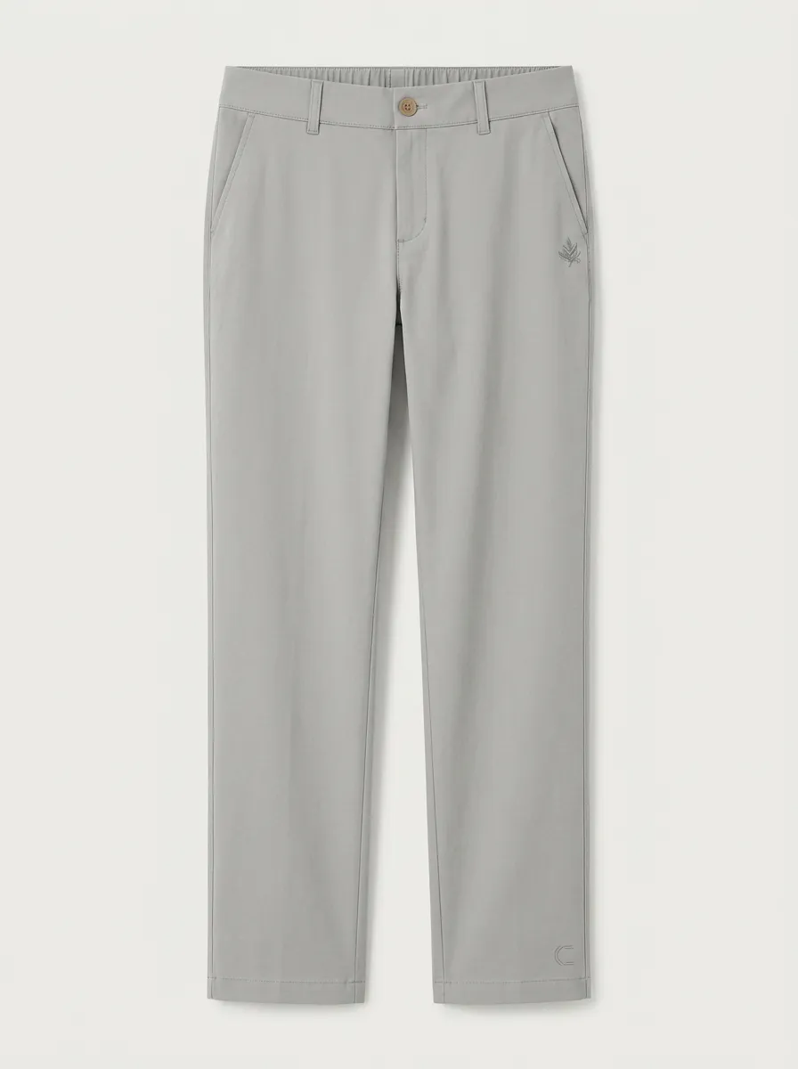 Women's Classic Flexible Leaf Logo Printed Mid Rise Straight Leg Pants