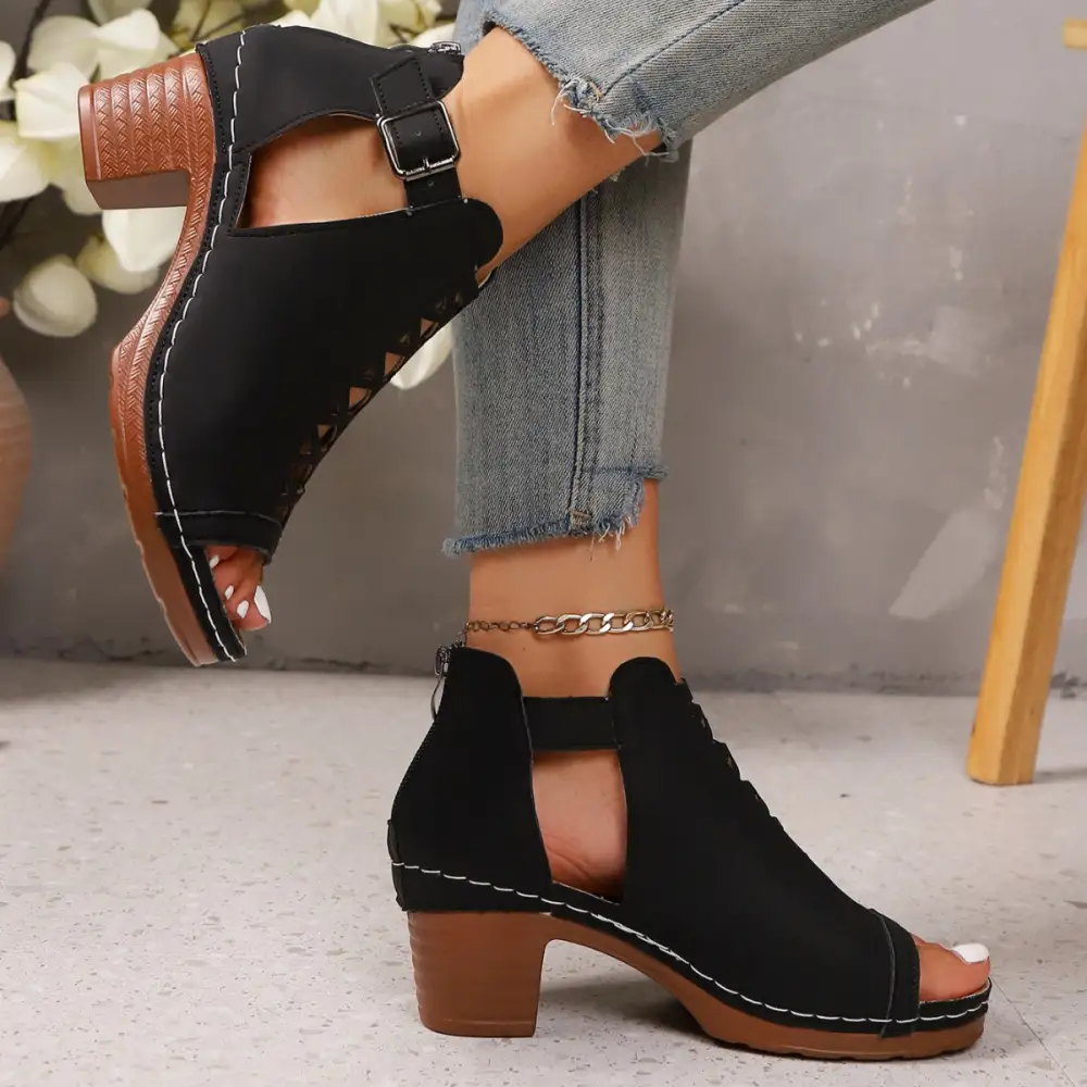 Lounge Open Toe Block Heels Sandals