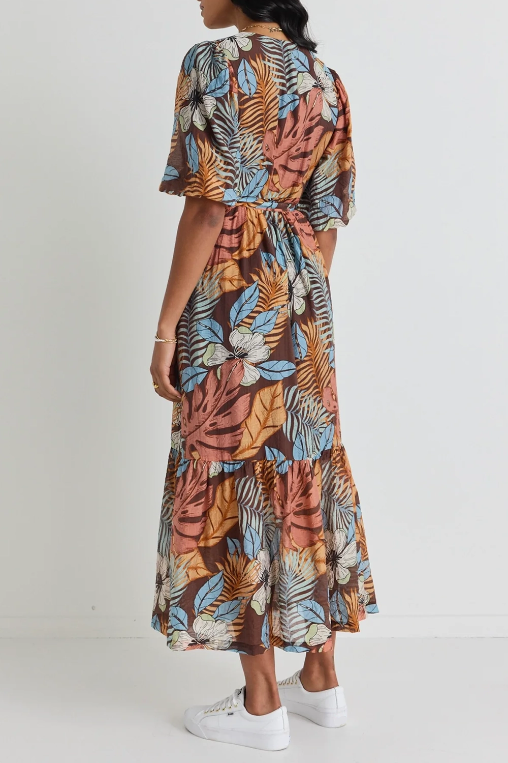 Floral Print Wrap Maxi Dress