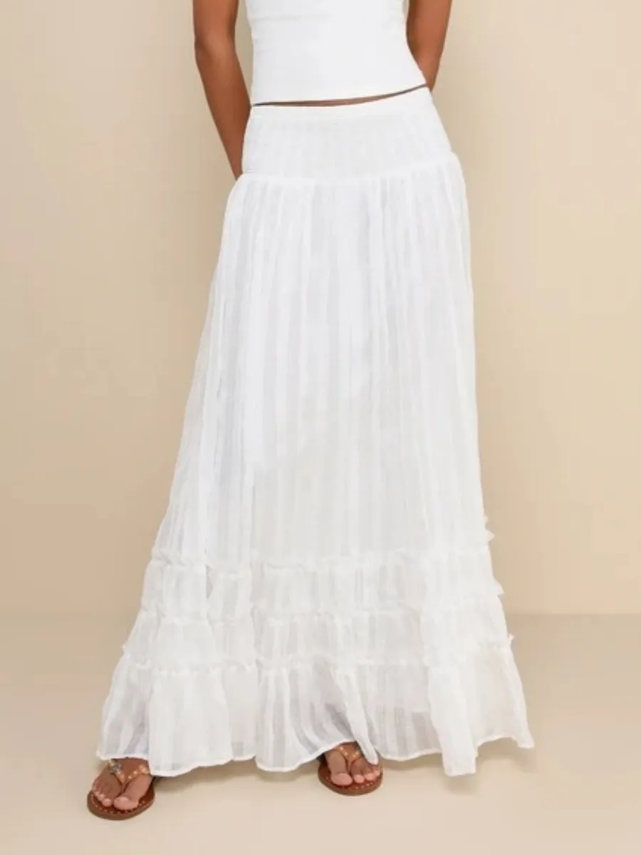 Boho Ruffle Maxi Skirt