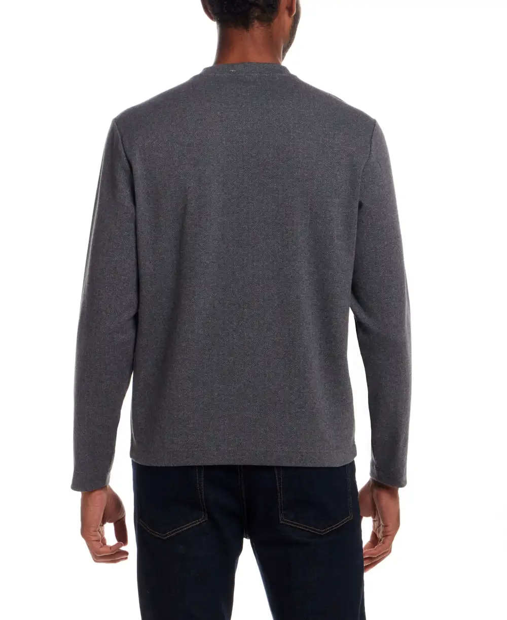 Men's Brushed Crewneck Herringbone T-Shirt