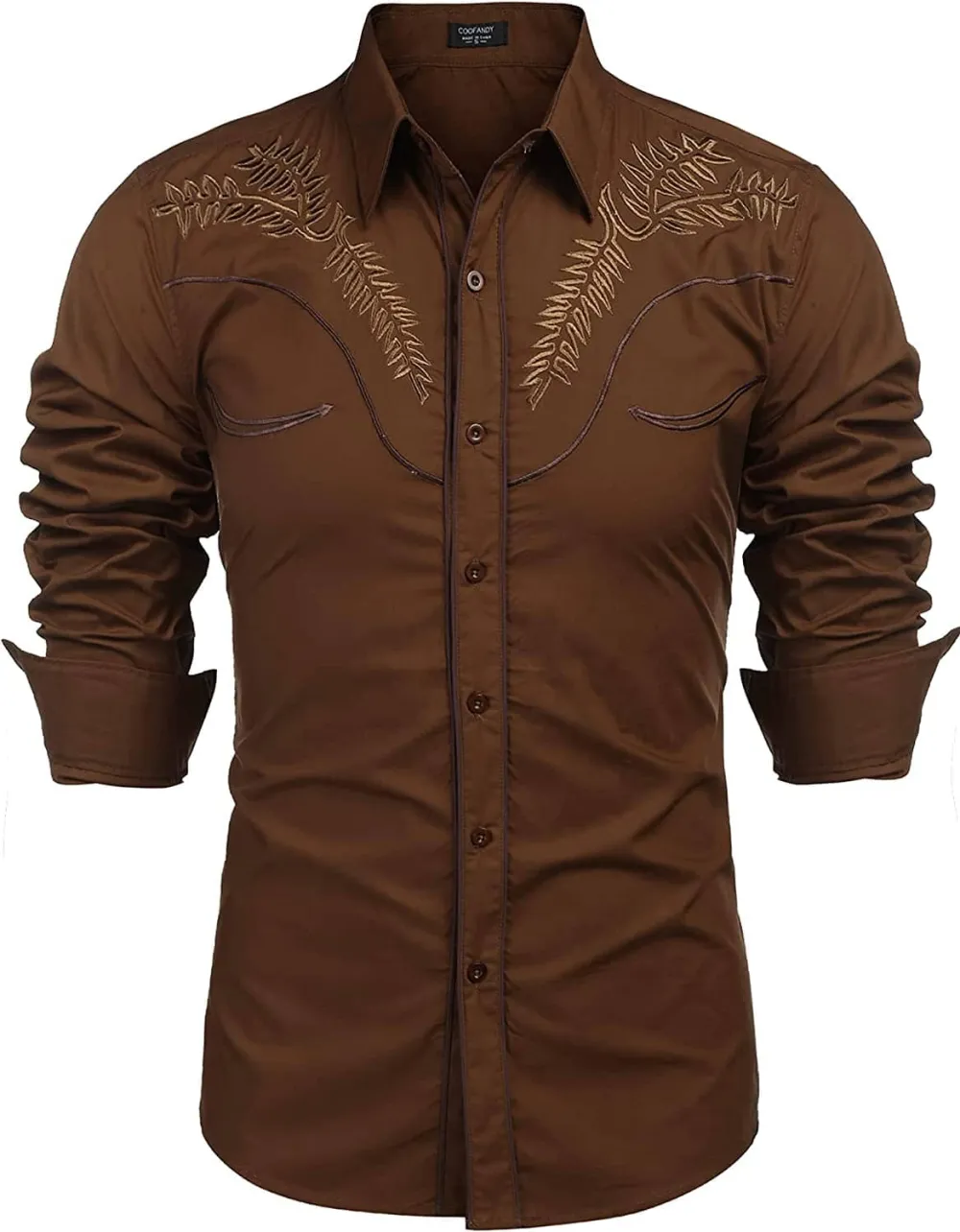 Embroidered Cowboy Button Down Shirt Jeans