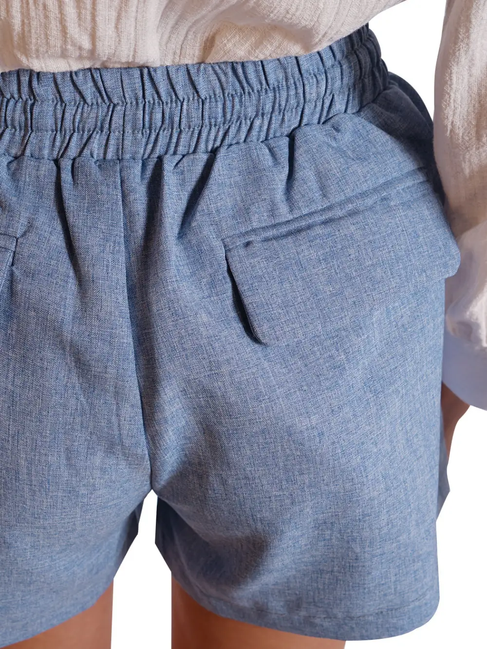 Drawstring Elastic-Waist Pocketed Lightweight Casual Shorts