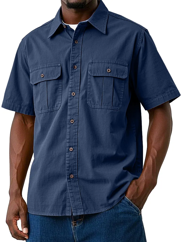 Textured Double Pocket Shirt