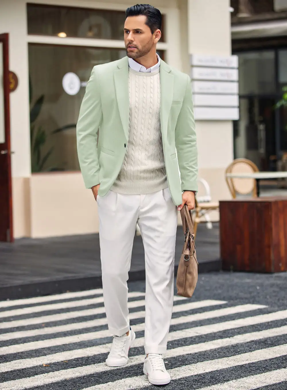 Simple One Button Blazer Jacket