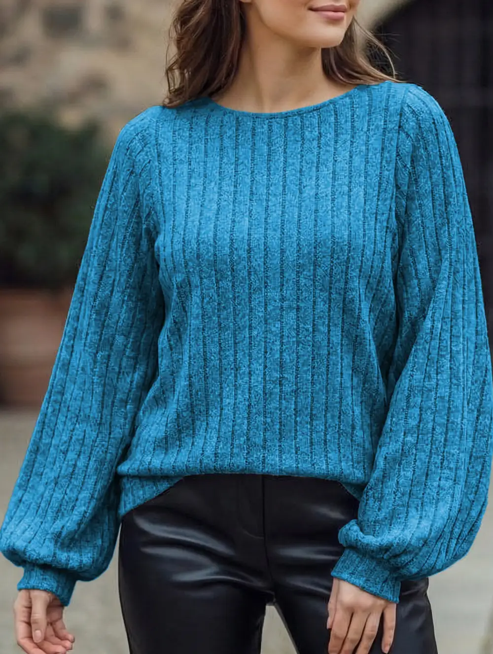 Plus Size Lantern Sleeve Top