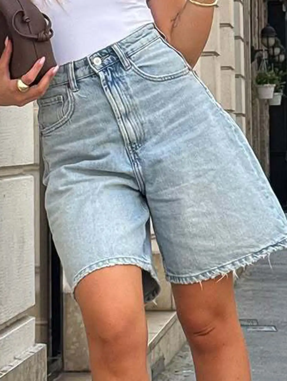 Retro High-Waisted Loose Denim Shorts