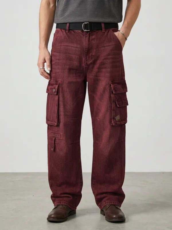 Men's Streetwear Tech-Line Graphic Cargo Pants