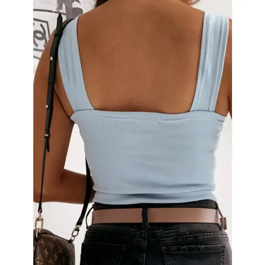 Square Neck Wide Strap Tank