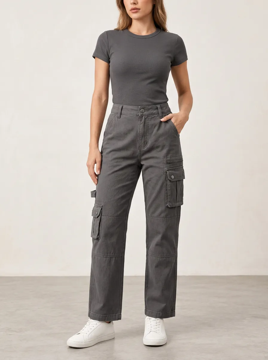 Women's Travel Ready Streetwear Multi-Pocket Straight Leg Pants