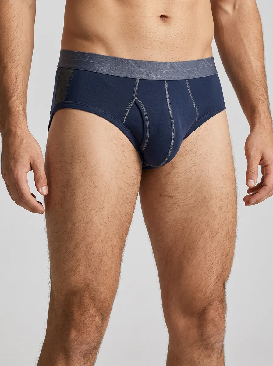 Men's Contrast Stitching Elastic Waistband Boxer Briefs