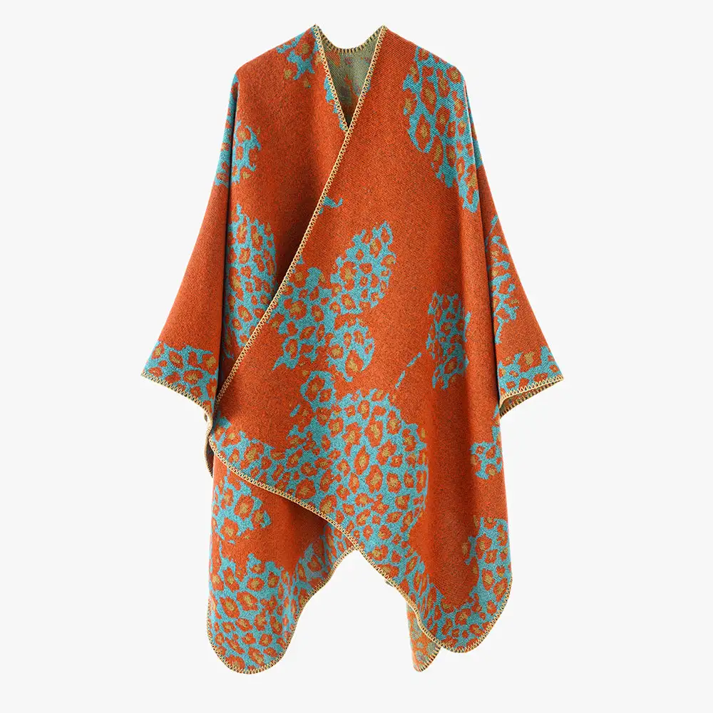 Jacquard Leopard Woven Wrap Scarf