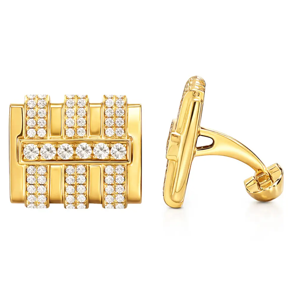 Polished Classic Diamond Cufflinks