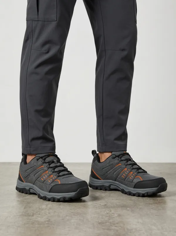 Men's Streamlined Hiking Enthusiast Topographic Map Printed Outdoor Shoes