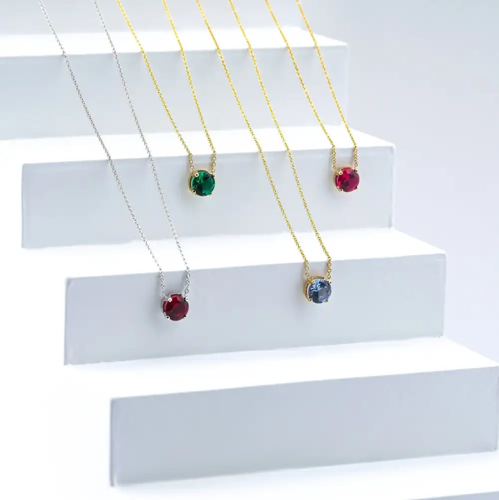 Sapphire Solitaire Necklace