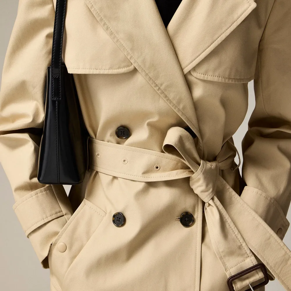 Button Front Cotton Jackets with Belt